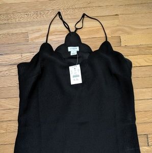 J crew black scallop cami